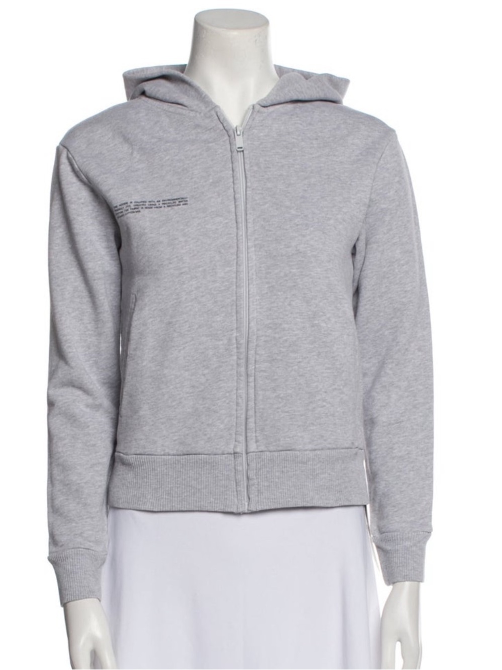 Pangaia Heather Gray Zip-Up Hoodie
